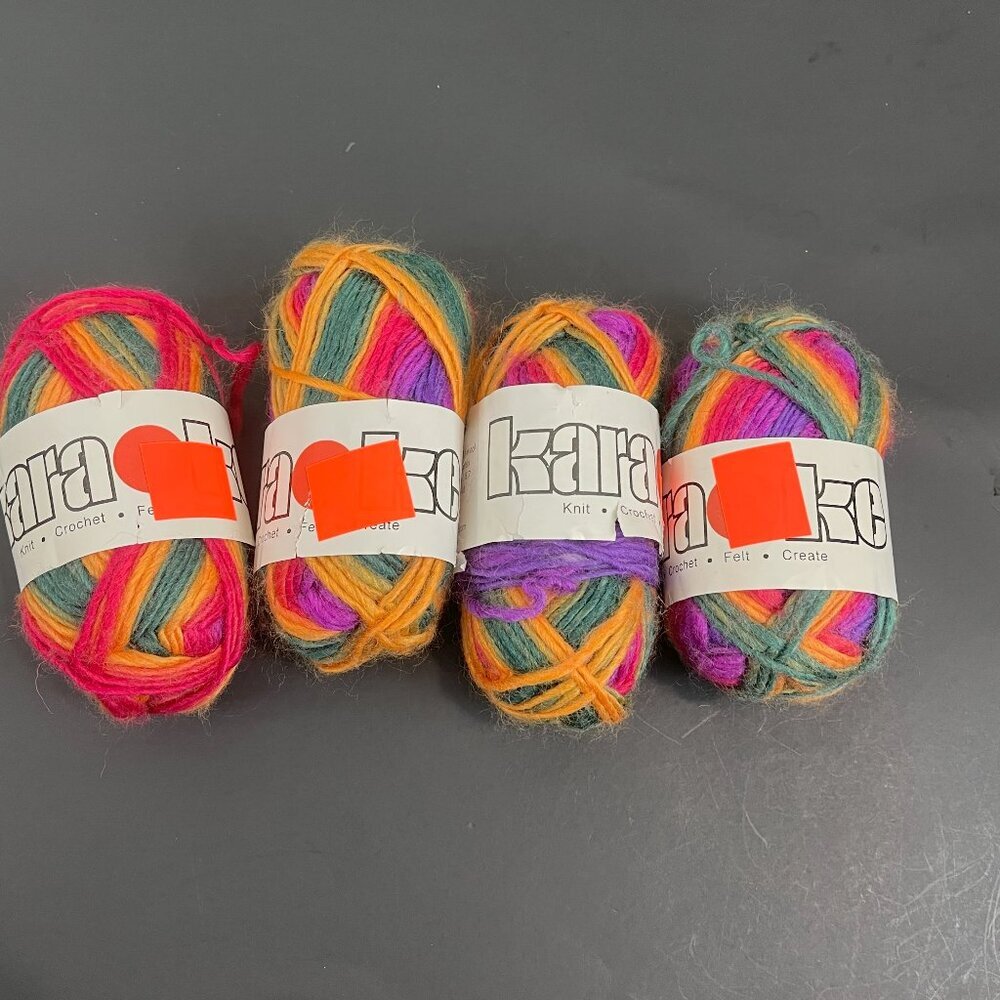 Kara Ke Yarn, 50% silk, 50% wool, 50 gr , 4 skein lot, all same dye lot